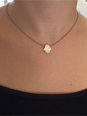 Mother of Pearl Hamsa hand necklace